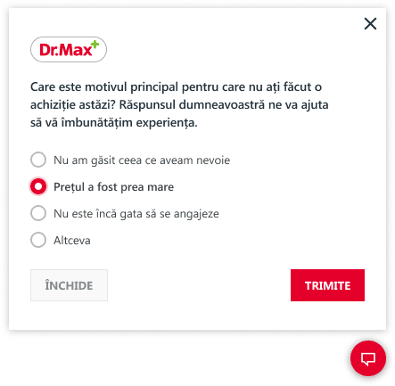 Romanian survey widget preview