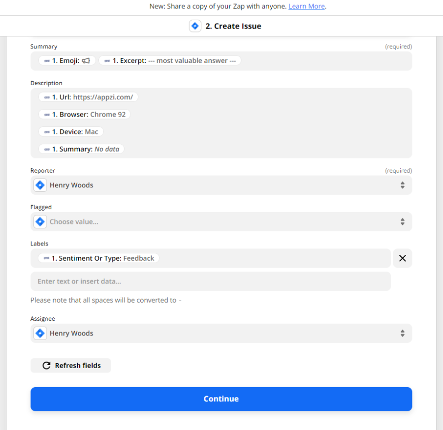 zapier appzi setup